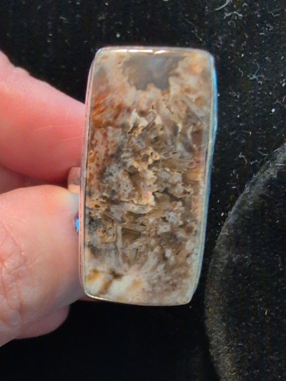 Rectangular Stick Agate Ring